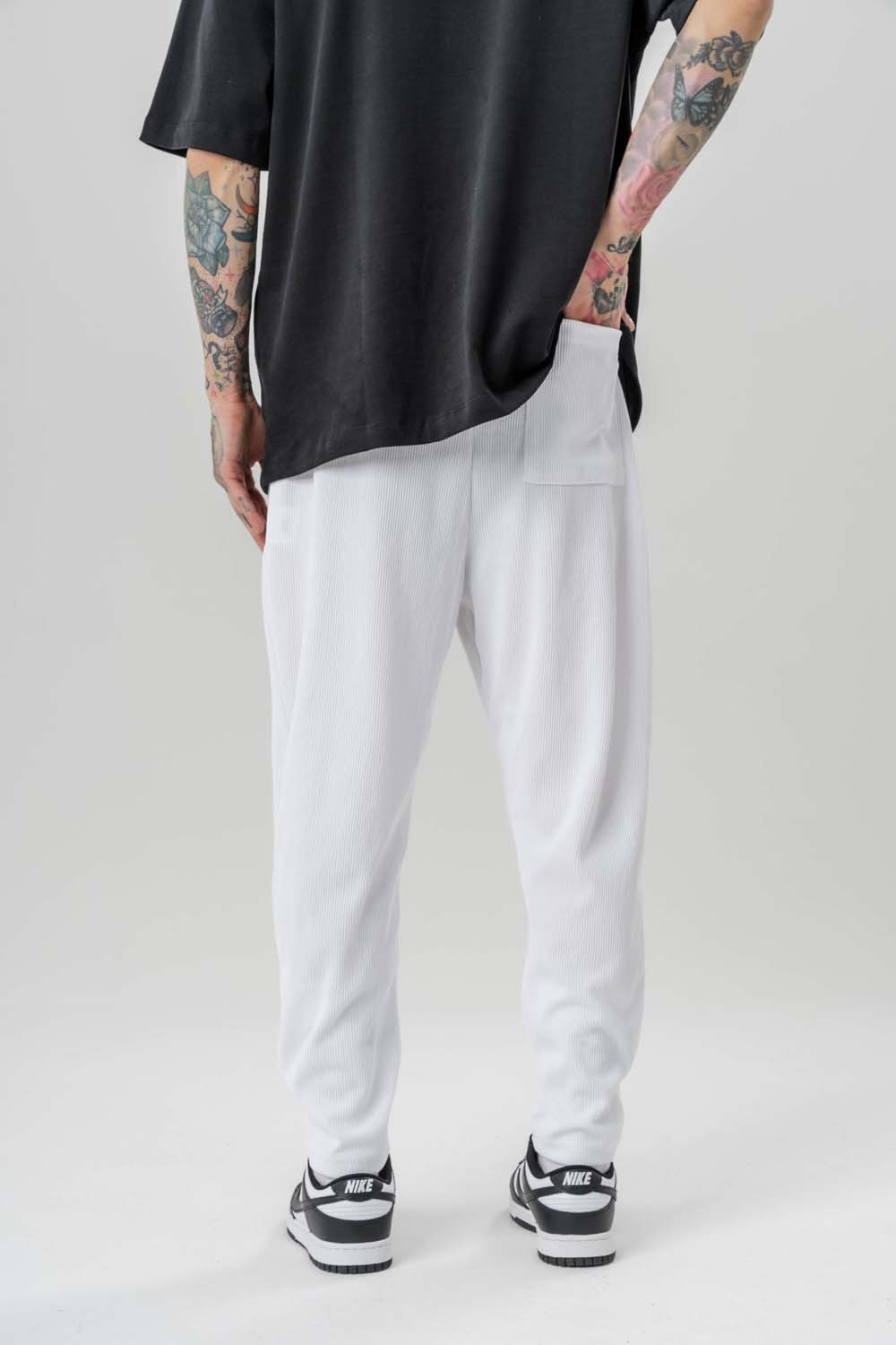 Ribbed Bel Lastikli Havuç Kesim Pantolon