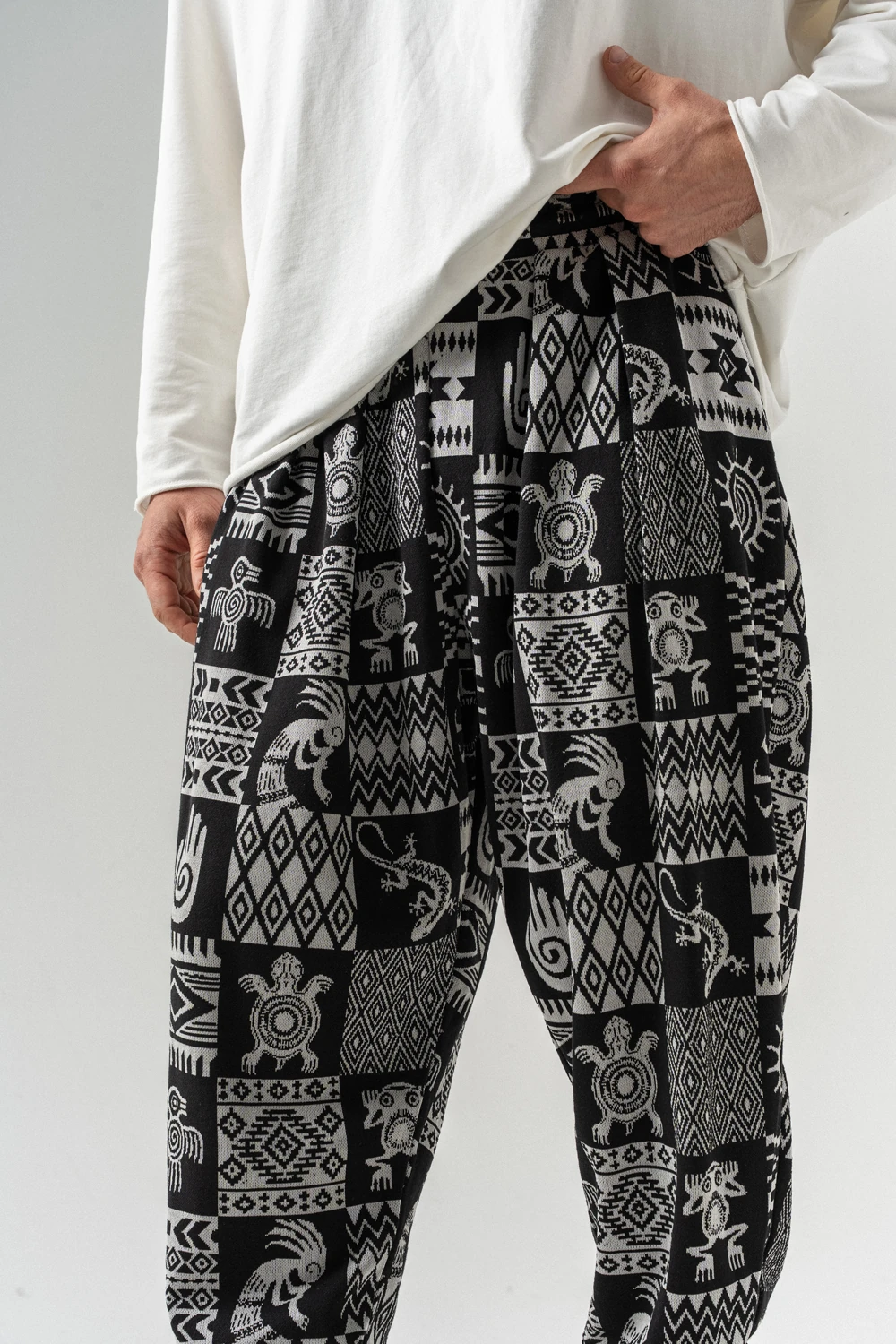 Egyptbox Bel ve Paça Lastikli Pileli Şalvar