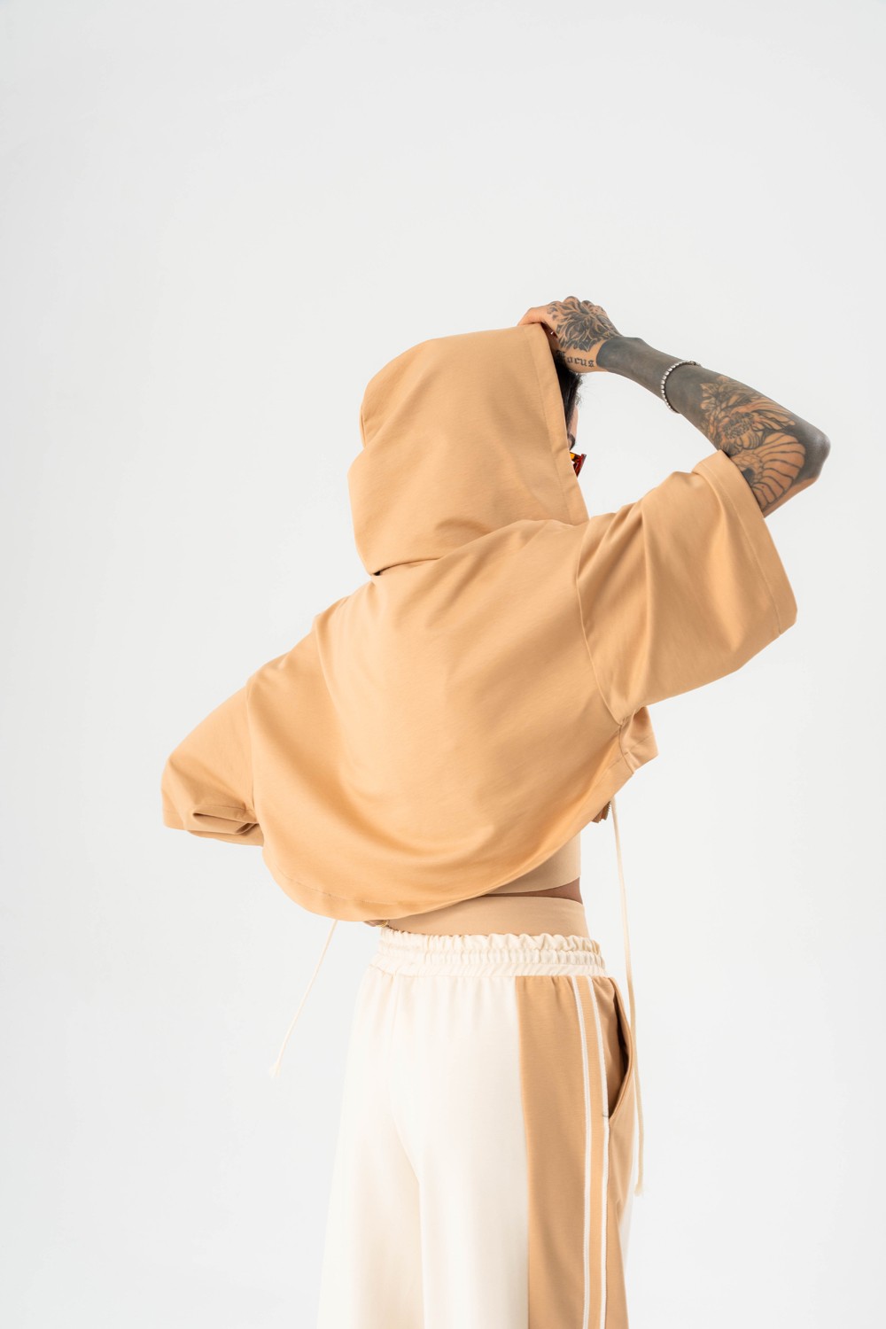 Yard Crop ve Kapüşonlu T-shirt Bir Arada İkili Set