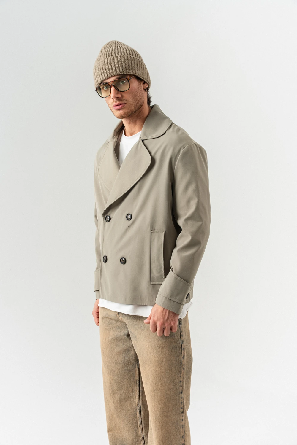 Stonelane Kruvaze Yaka Kısa Trençkot