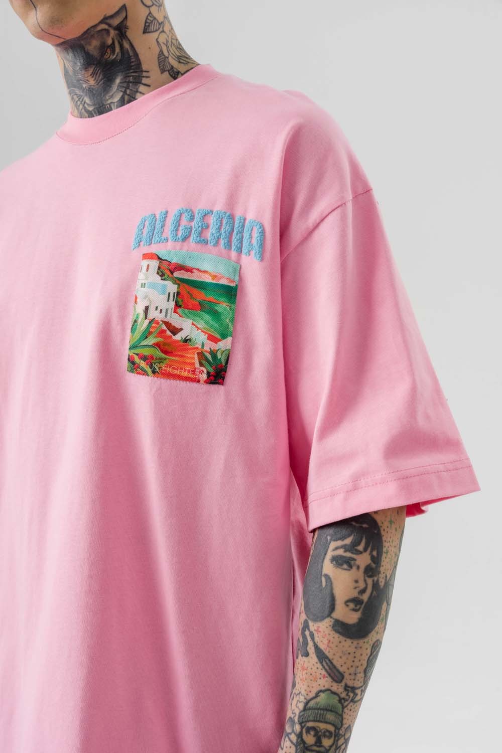 Algeria Kabartma Baskı Oversize T-shirt