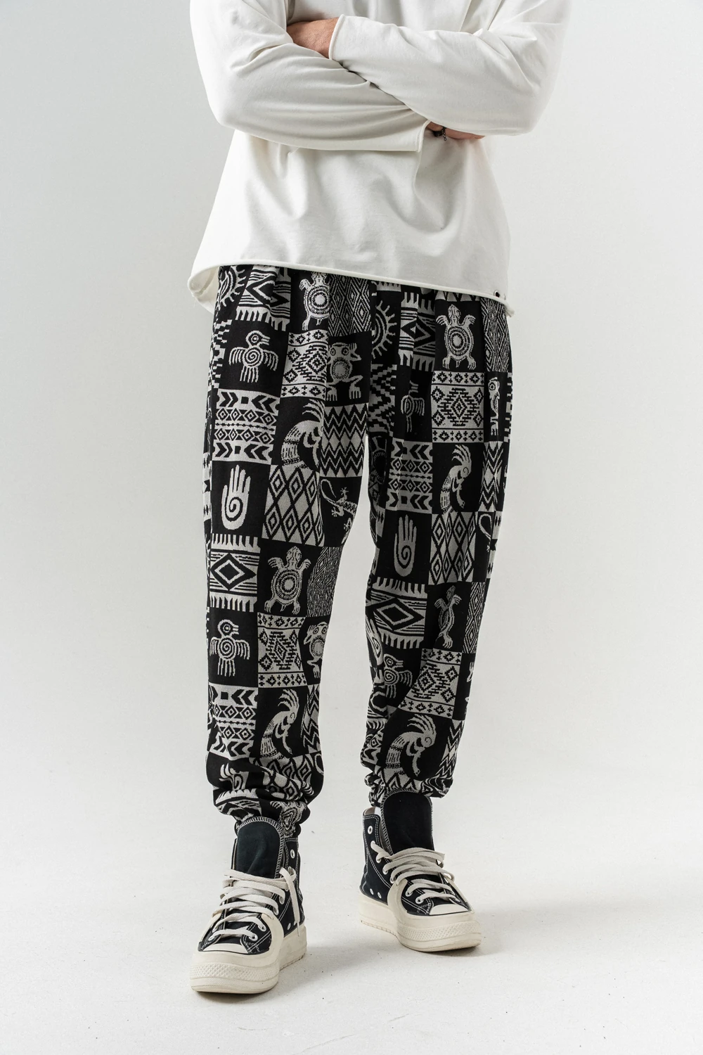 Egyptbox Bel ve Paça Lastikli Pileli Şalvar