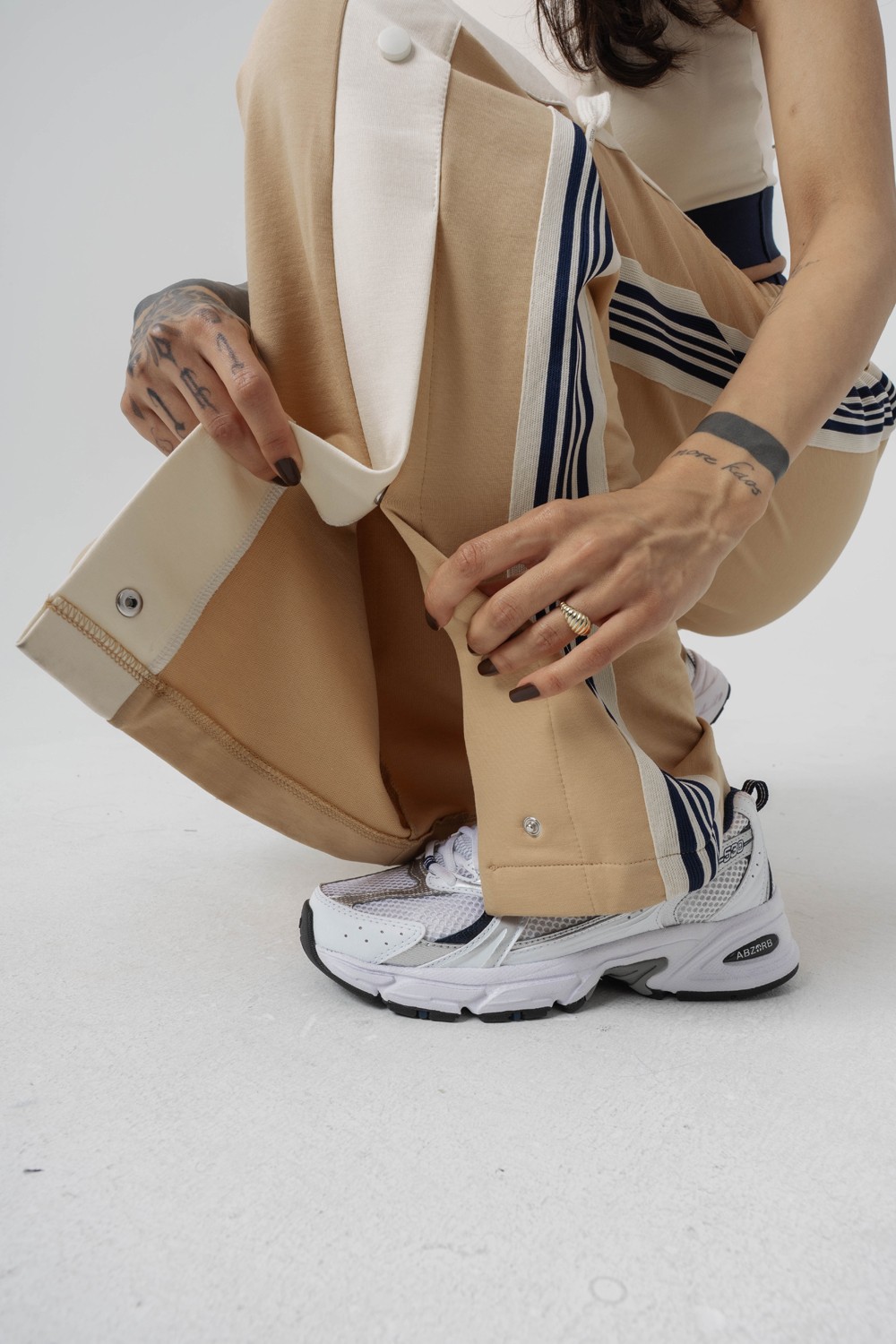 Urban Stripe Şerit ve Trok Detaylı Baggy Kadın Eşofman Alt