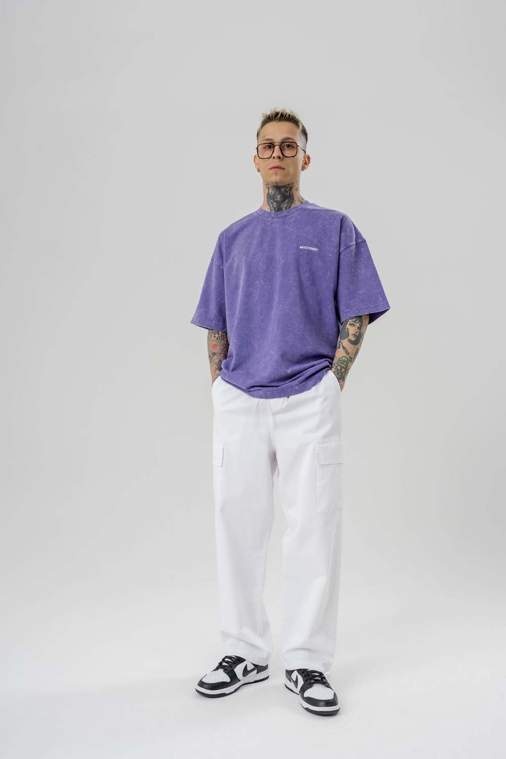 High Wash Yıkamalı Oversize T-shirt