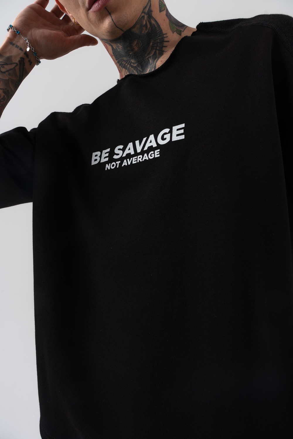 Be Savage Oversize T-shirt - Siyah