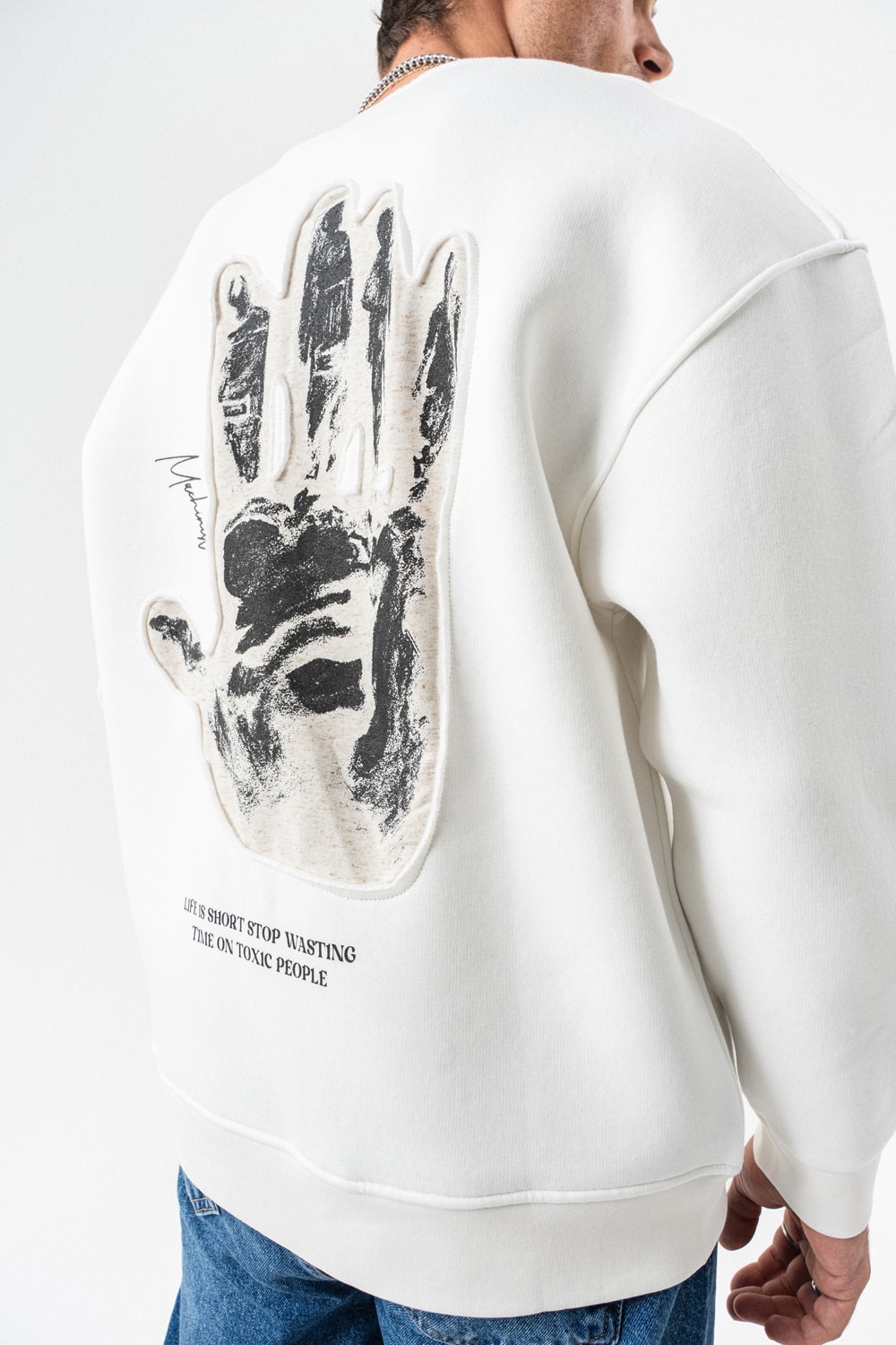 Toxic People Patch Dikişli Bisiklet Yaka Sweatshirt