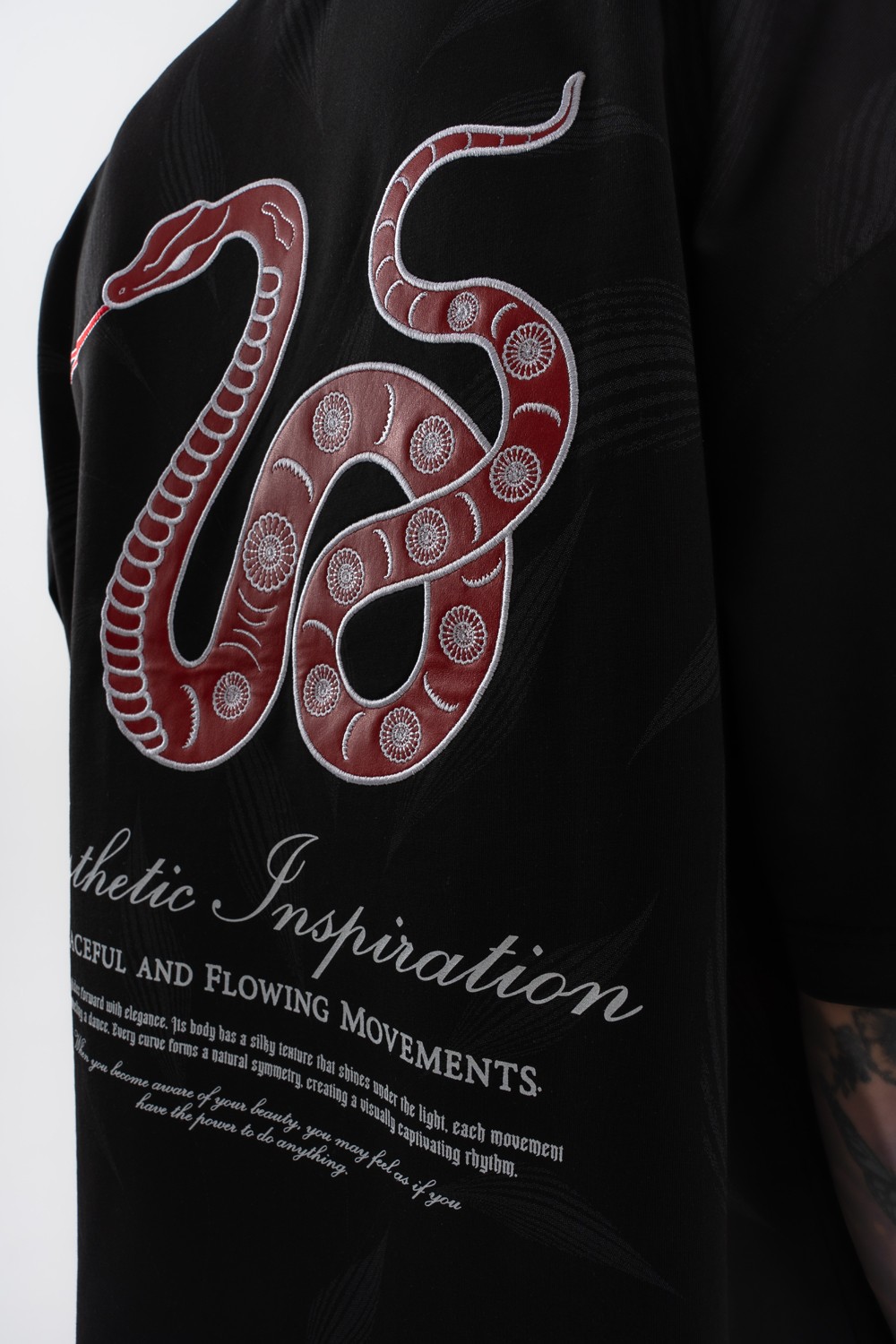 Snake Nakış Detaylı Oversize T-shirt