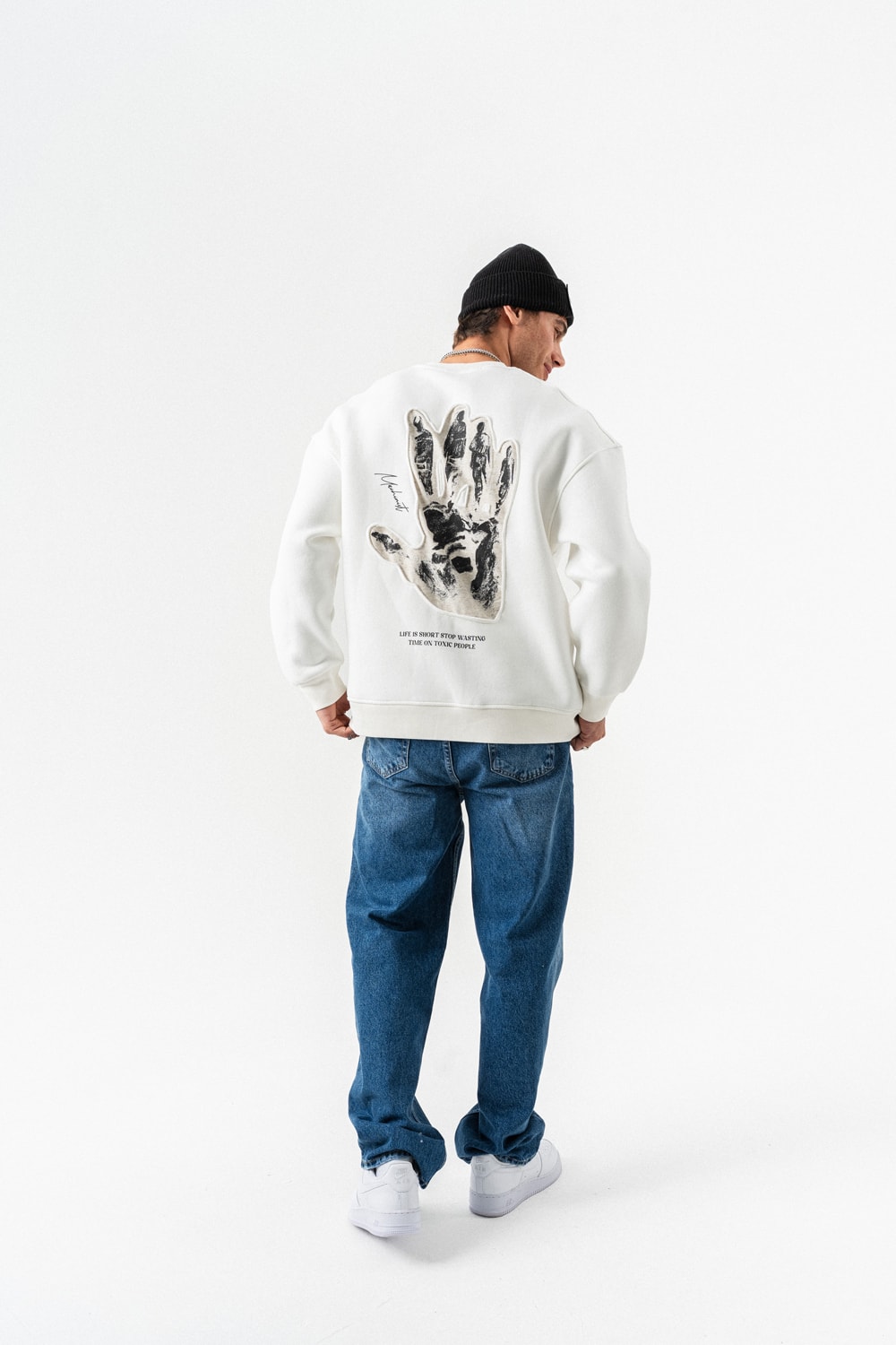 Toxic People Patch Dikişli Bisiklet Yaka Sweatshirt