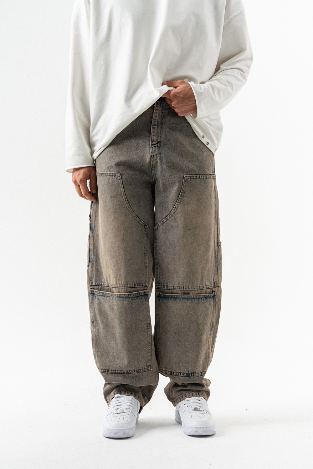 Grindcore Cep Detaylı Baggy Jean Pantolon - Camel
