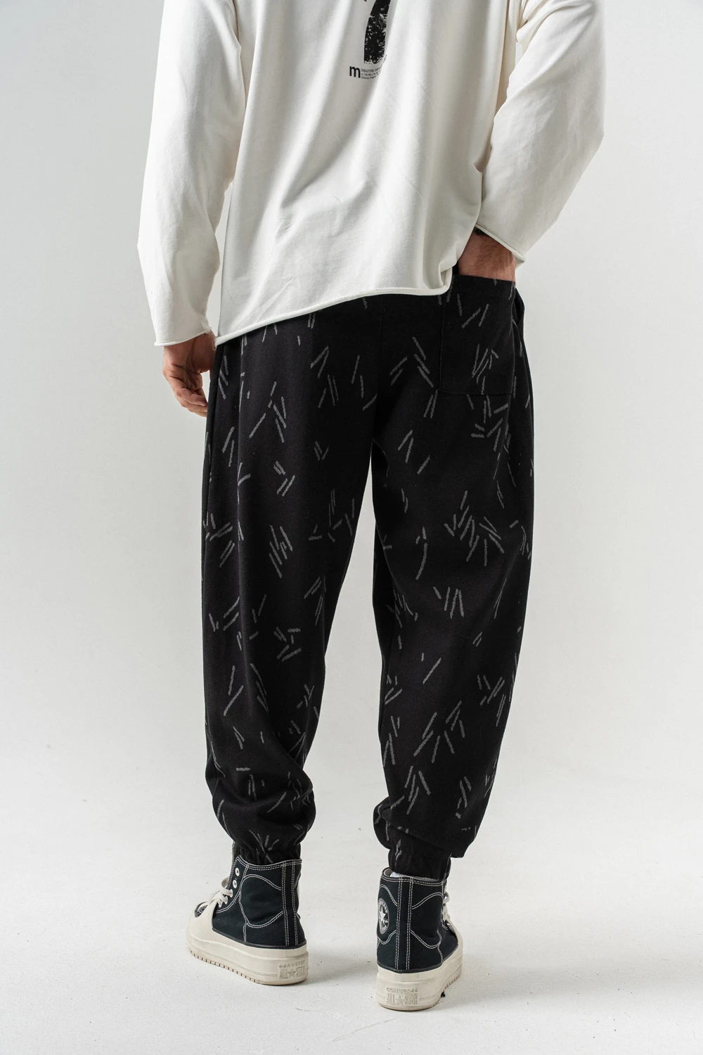 Splinter Bel ve Paça Lastikli Pileli Şalvar