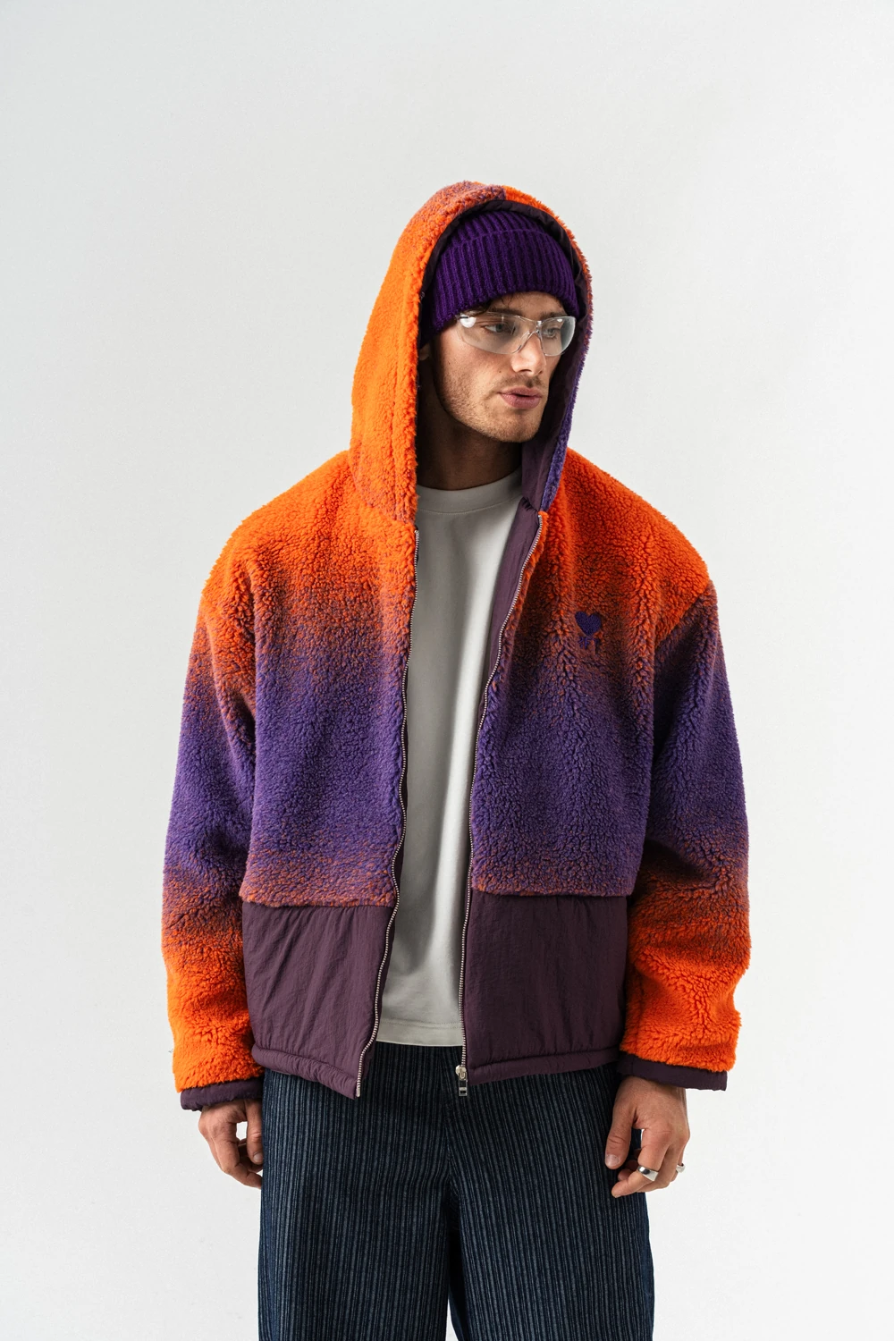 Grayscale Fermuarlı Polar Mont