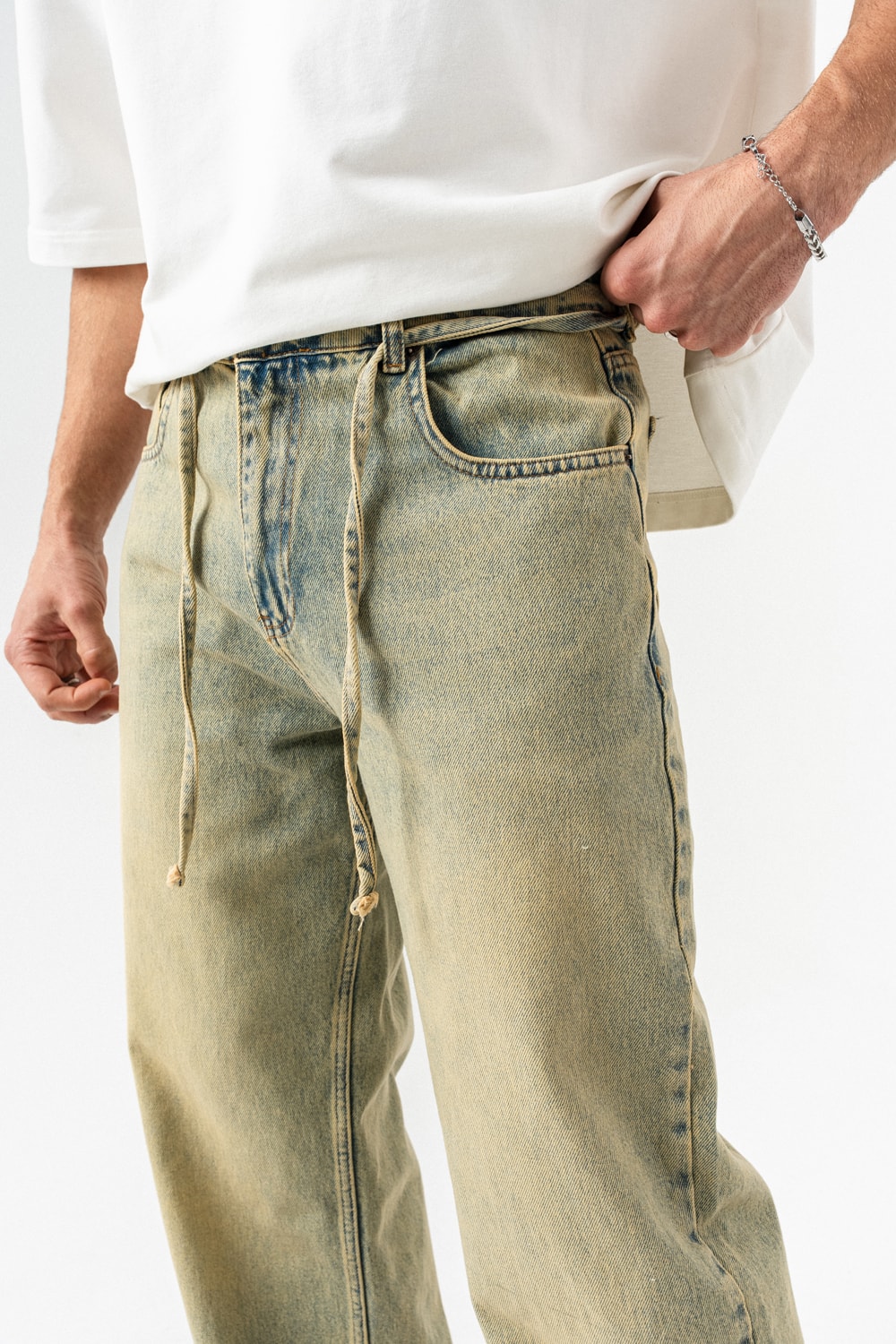 Basegrain Yıkamlı Baggy Jean Pantolon