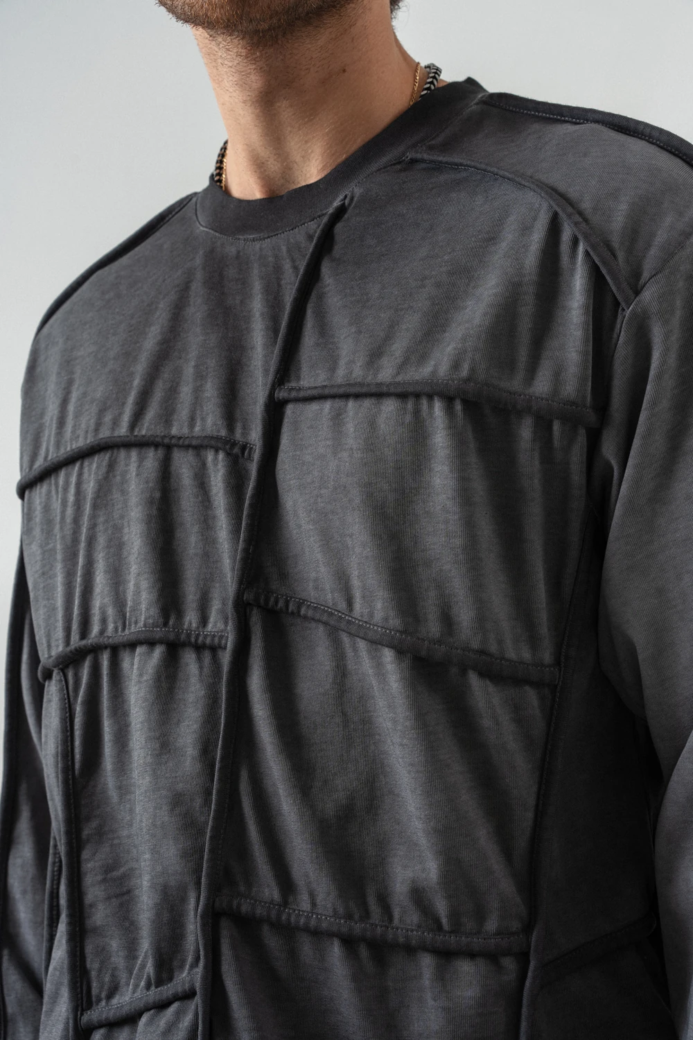 Gravel Street Parça Detaylı Bisiklet Yaka Sweatshirt