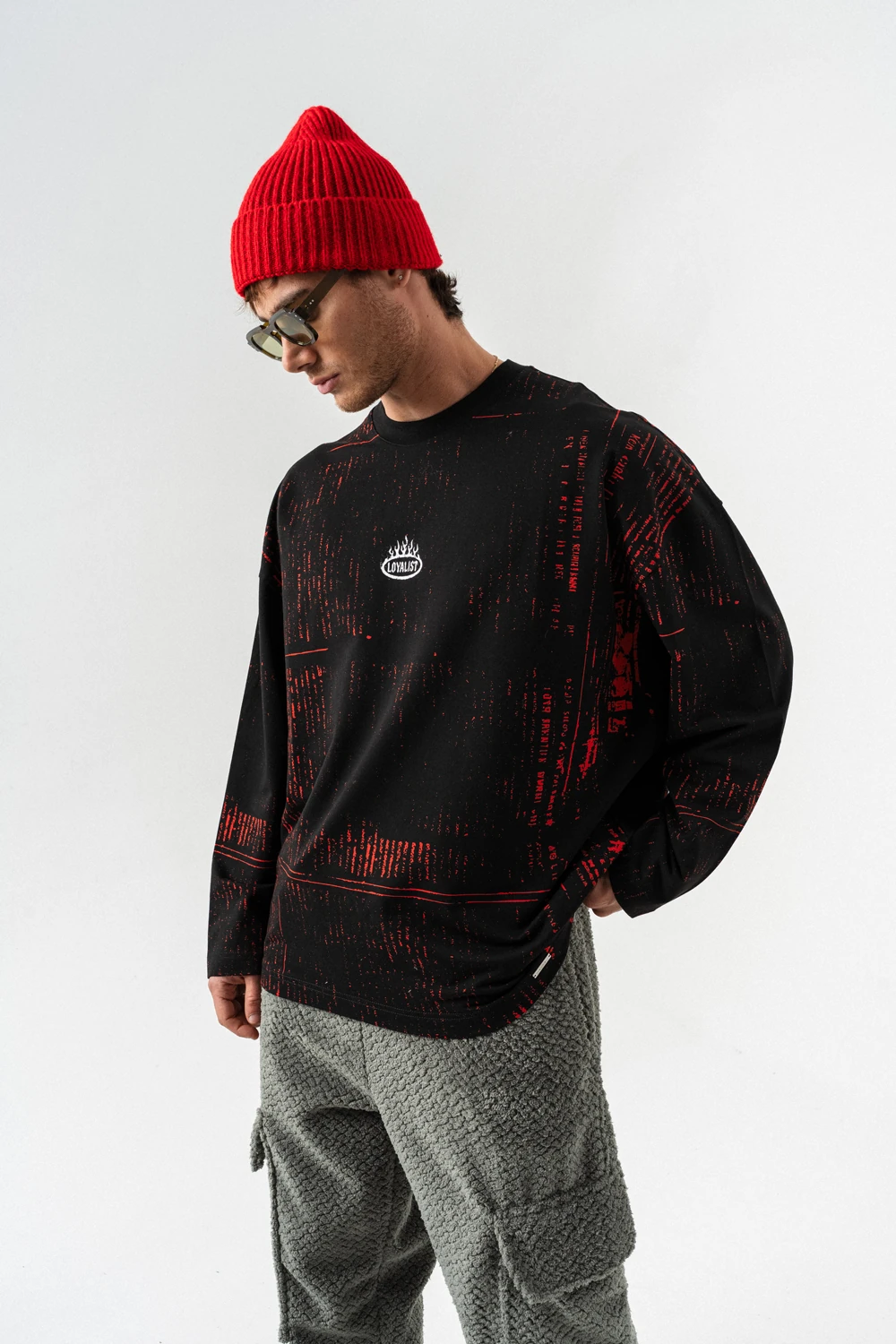 Digital Code Bisiklet Yaka Sweatshirt