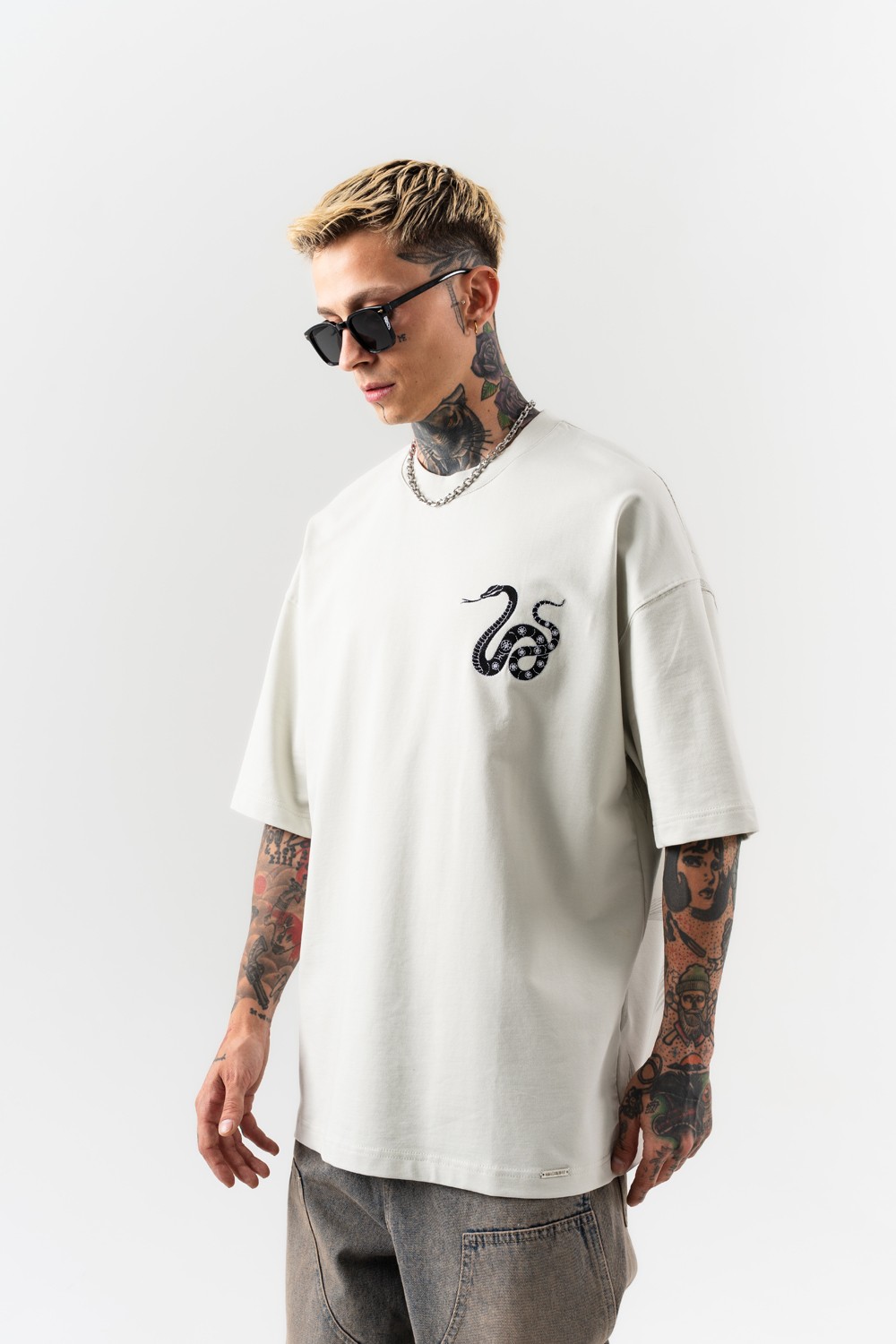 Snake Nakış Detaylı Oversize T-shirt