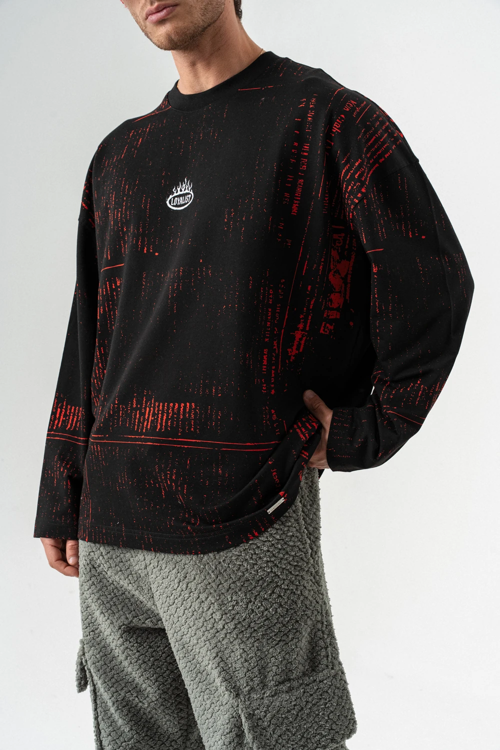 Digital Code Bisiklet Yaka Sweatshirt