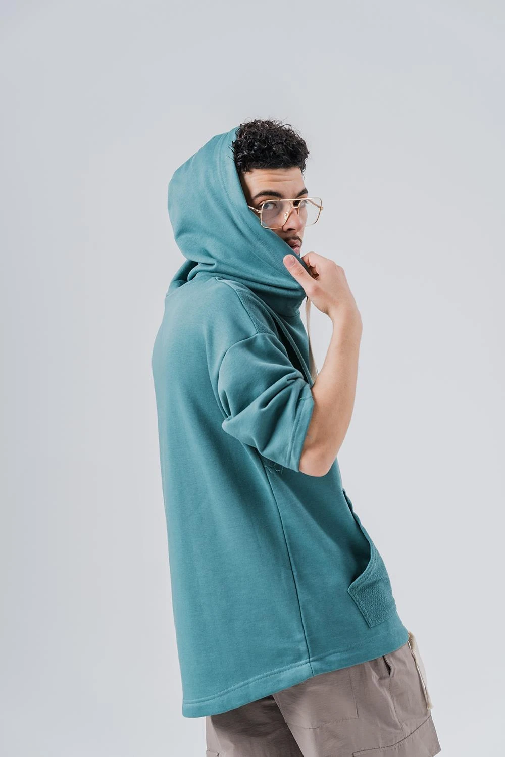 Gym 3 İplik Kanguru Cep Kapüşonlu T-shirt