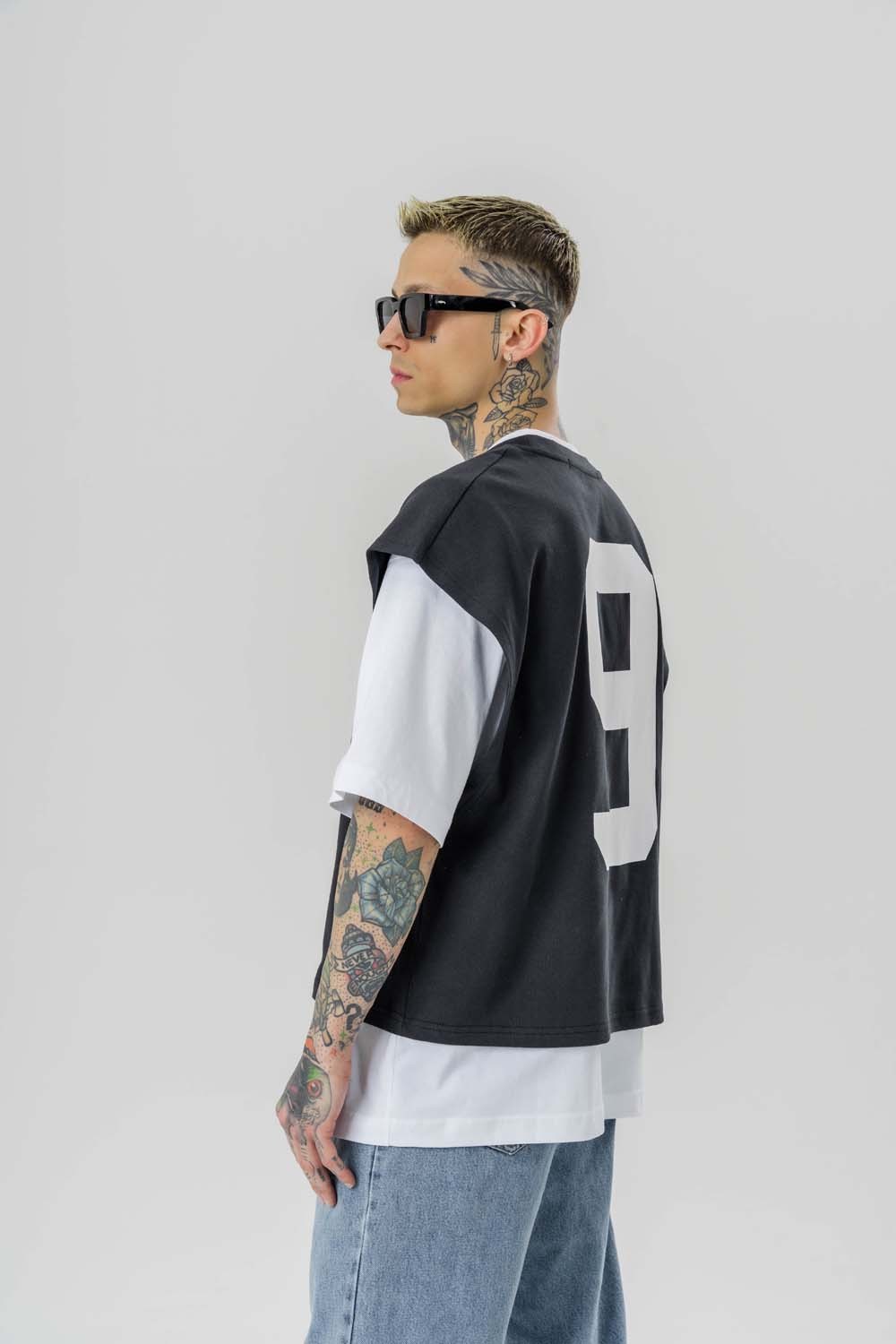 9Riot Premium Oversize Crop ve T-shirt Bir Arada 2'li Set