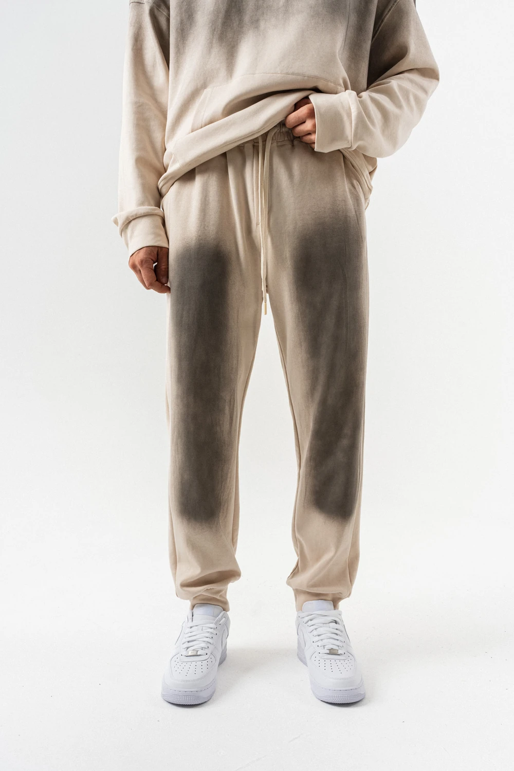 Stonewall Yıkamalı Bel ve Paça Lastikli Eşofman Takımı - Bej