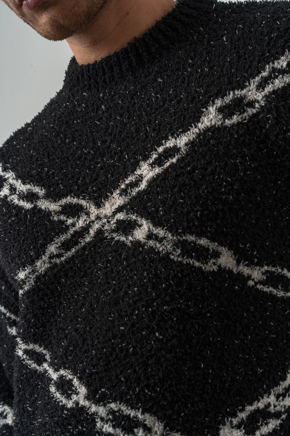 Chain Bisiklet Yaka Teddy Kumaş Kazak