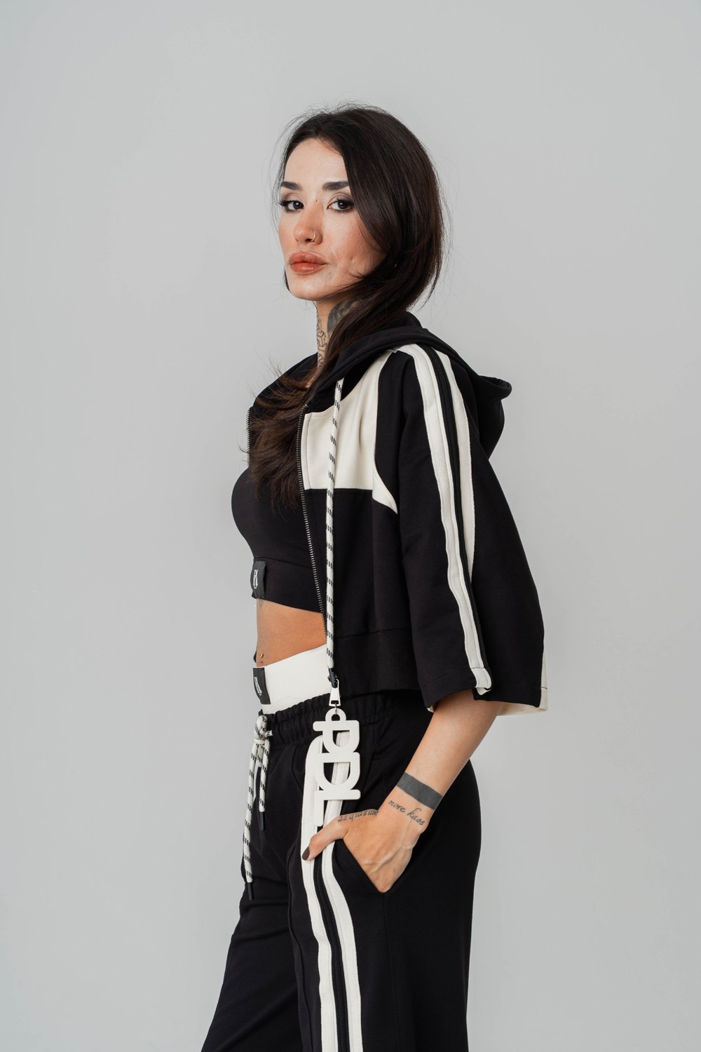 Breezyfit Crop ve Kapüşonlı Kadın T-shirt 2'li Set