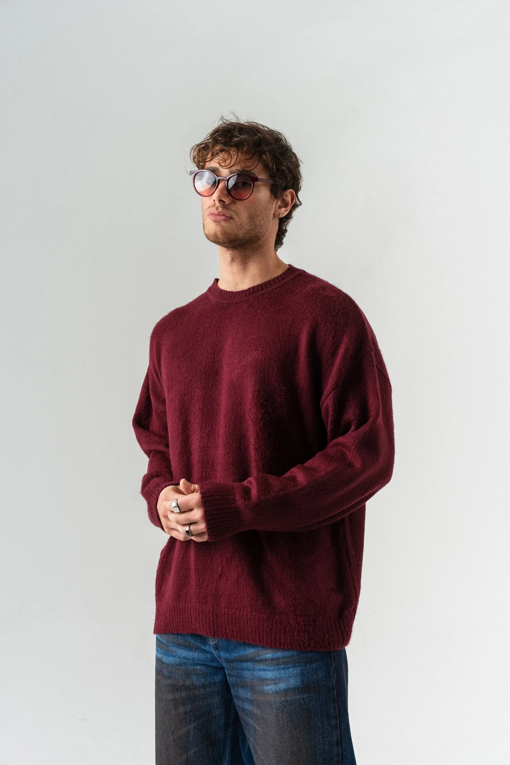 Breakpoint Basic Bisiklet Yaka Triko Kazak - Bordo