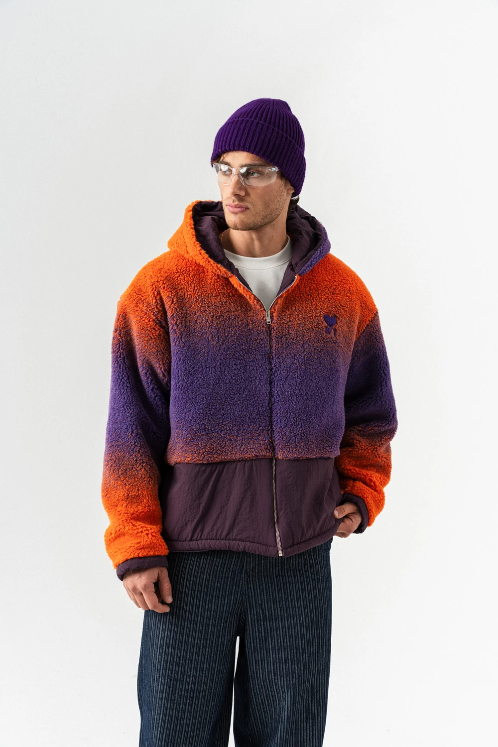 Grayscale Fermuarlı Polar Mont