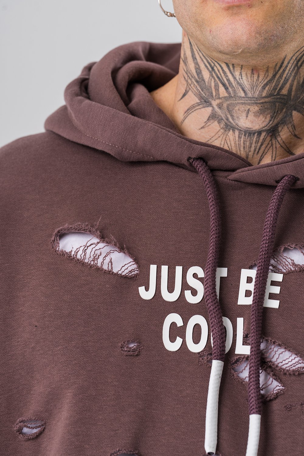 Just Be Cool Kesik Detaylı T-shirt Eklentili Kapüşonlu Sweatshirt