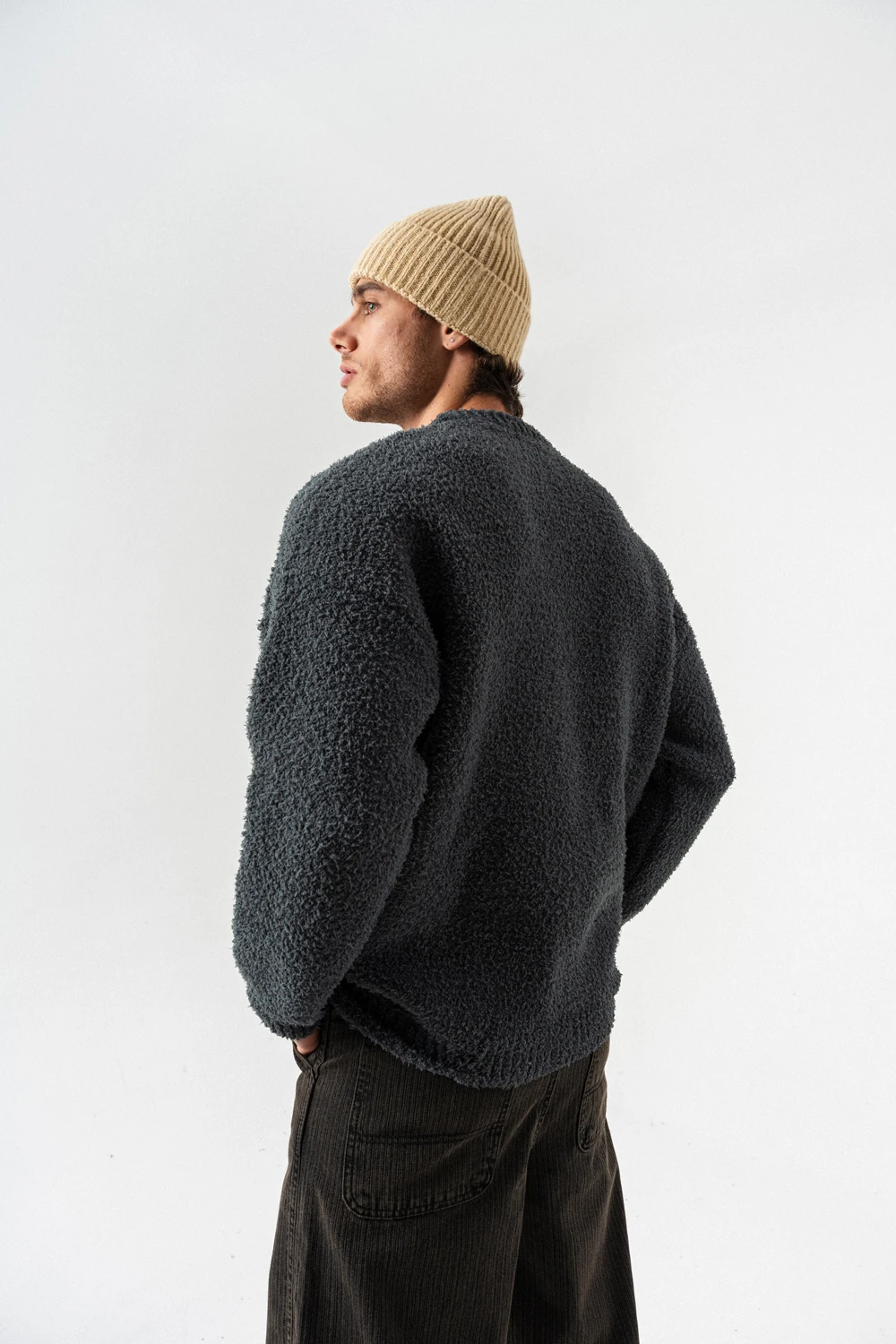 Star Bisiklet Yaka Teddy Kumaş Kazak