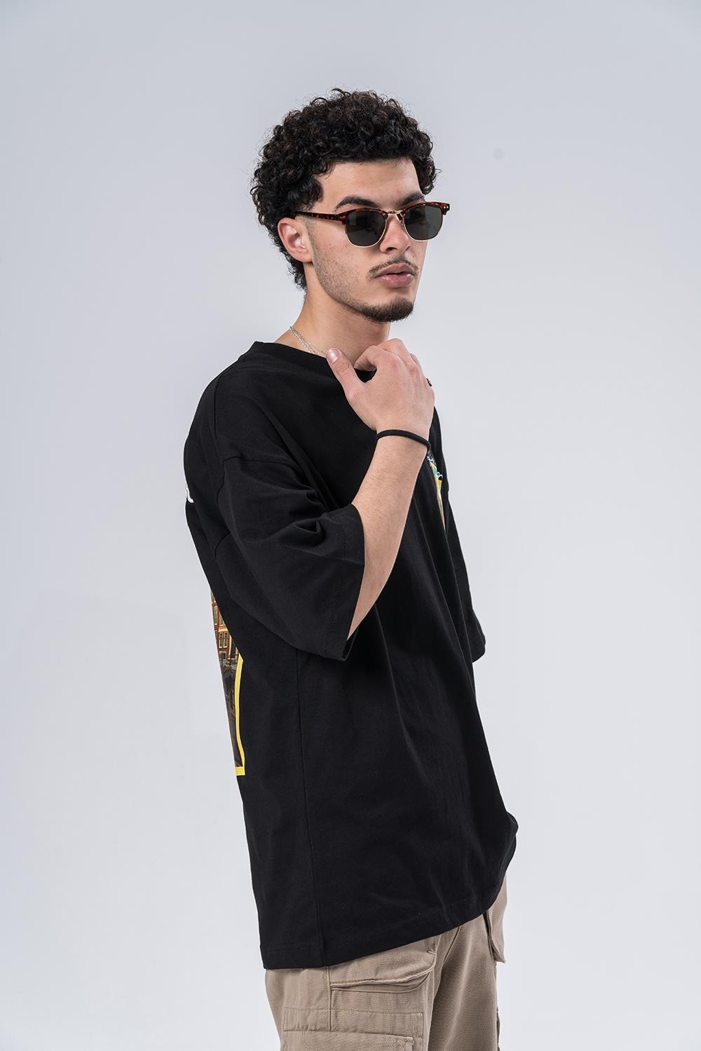 Amsterdam Nakış Detaylı Bisiklet Yaka Oversize T-shirt