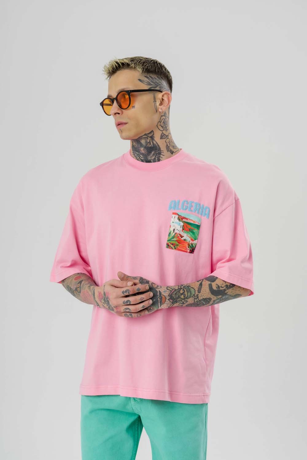 Algeria Kabartma Baskı Oversize T-shirt