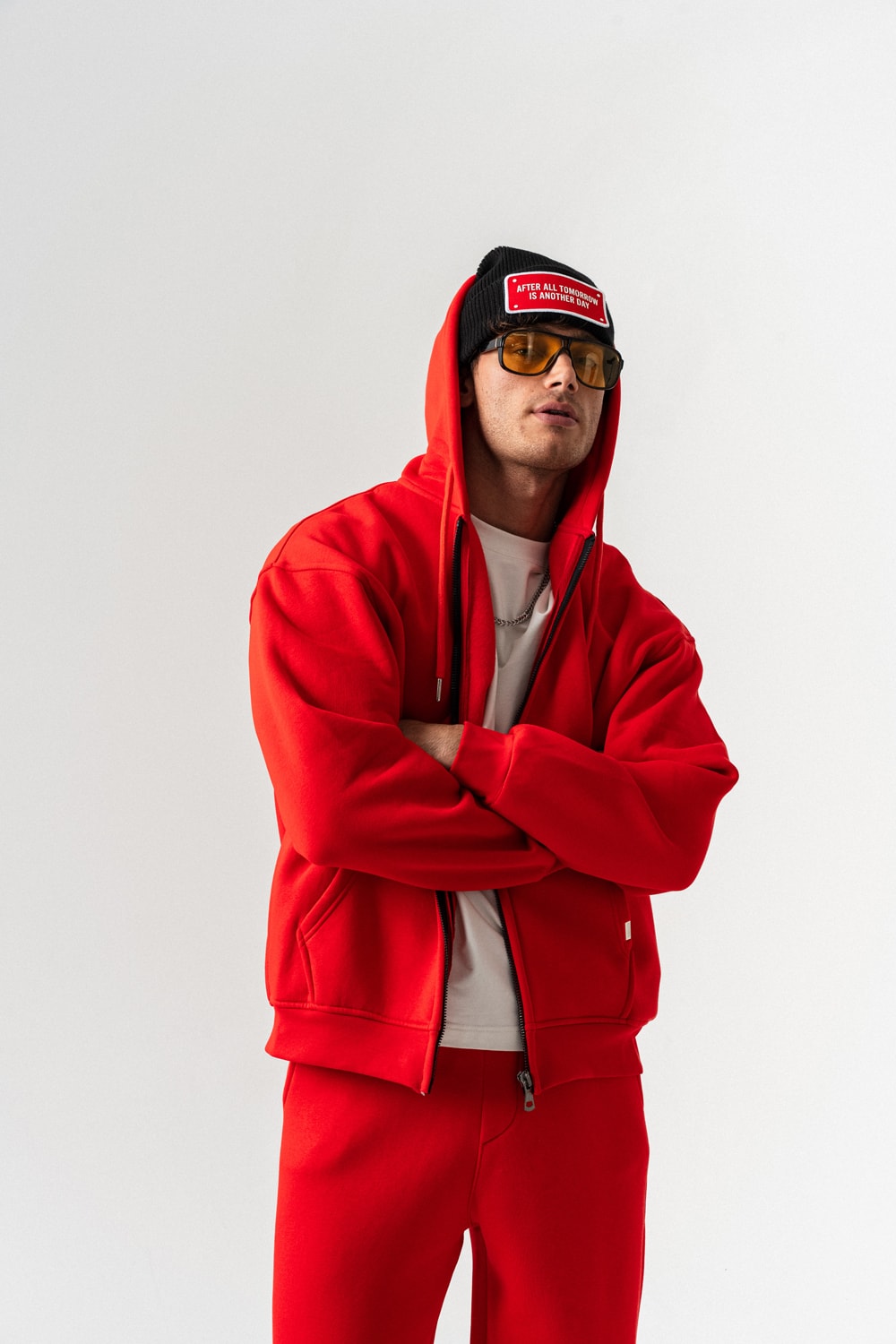 Brickstorm Fermuarlı Hoodie ve Baggy Eşofman Takımı - Kırmızı