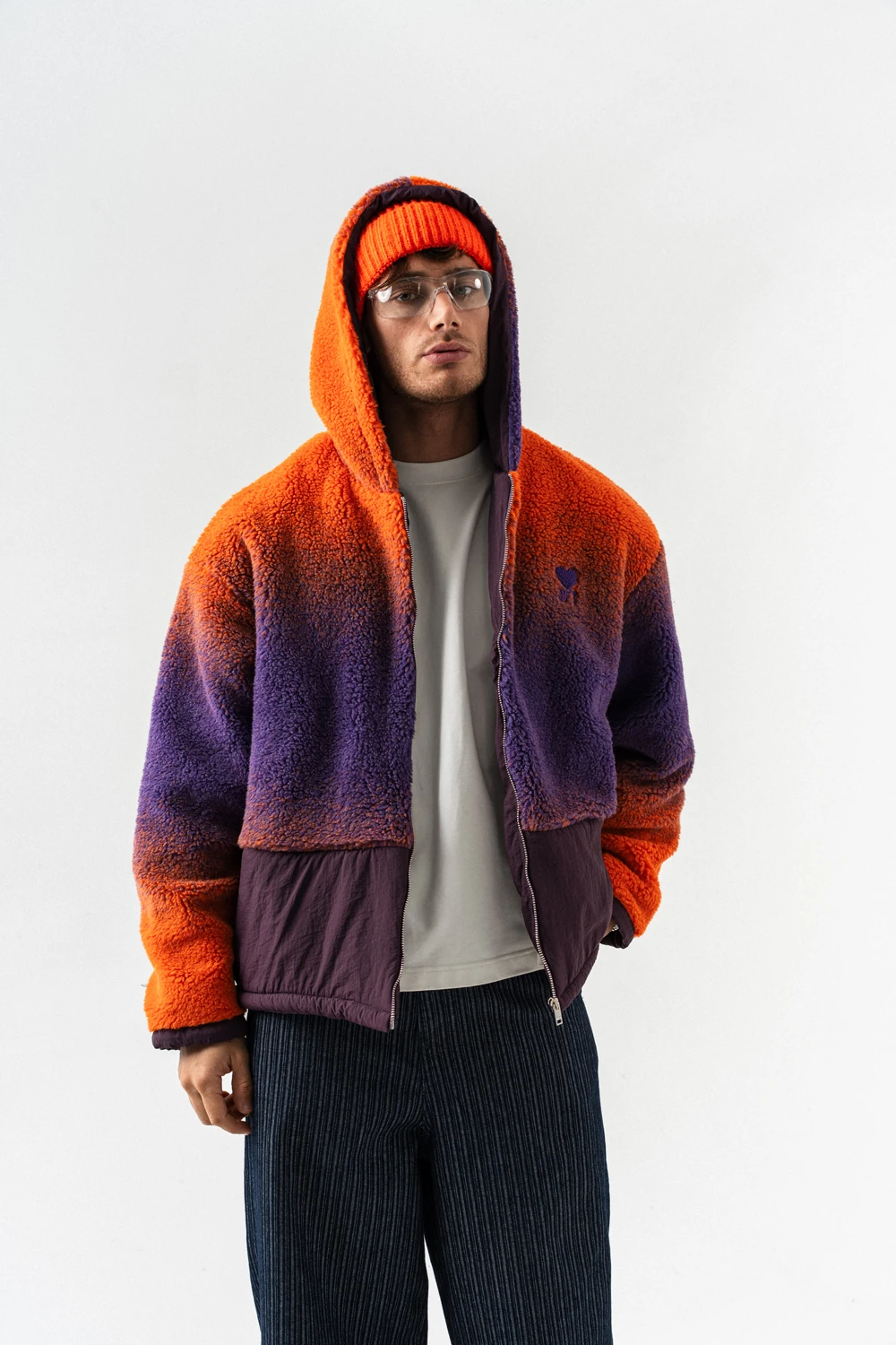 Grayscale Fermuarlı Polar Mont