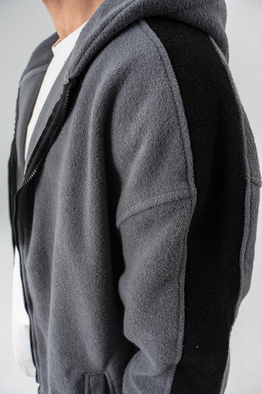 Nova Havlu Kumaş Fermuarlı Sweatshirt Hoodie
