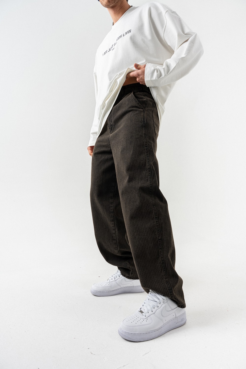 Monoplain Yıkamlı Baggy Jean Pantolon