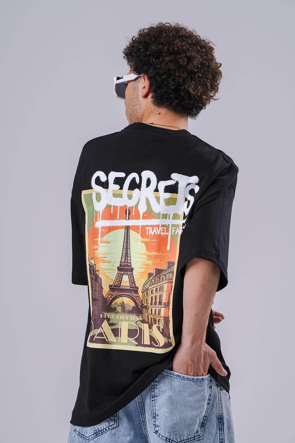 Secrets Pano Baskı Oversize T-shirt