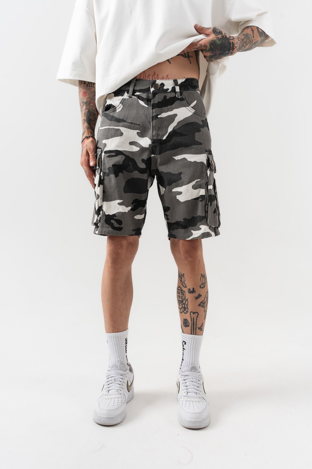 Camouflage Kargo Oversize Şort