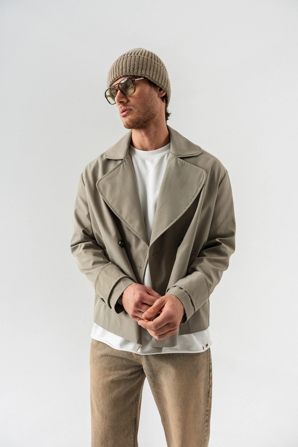 Stonelane Kruvaze Yaka Kısa Trençkot