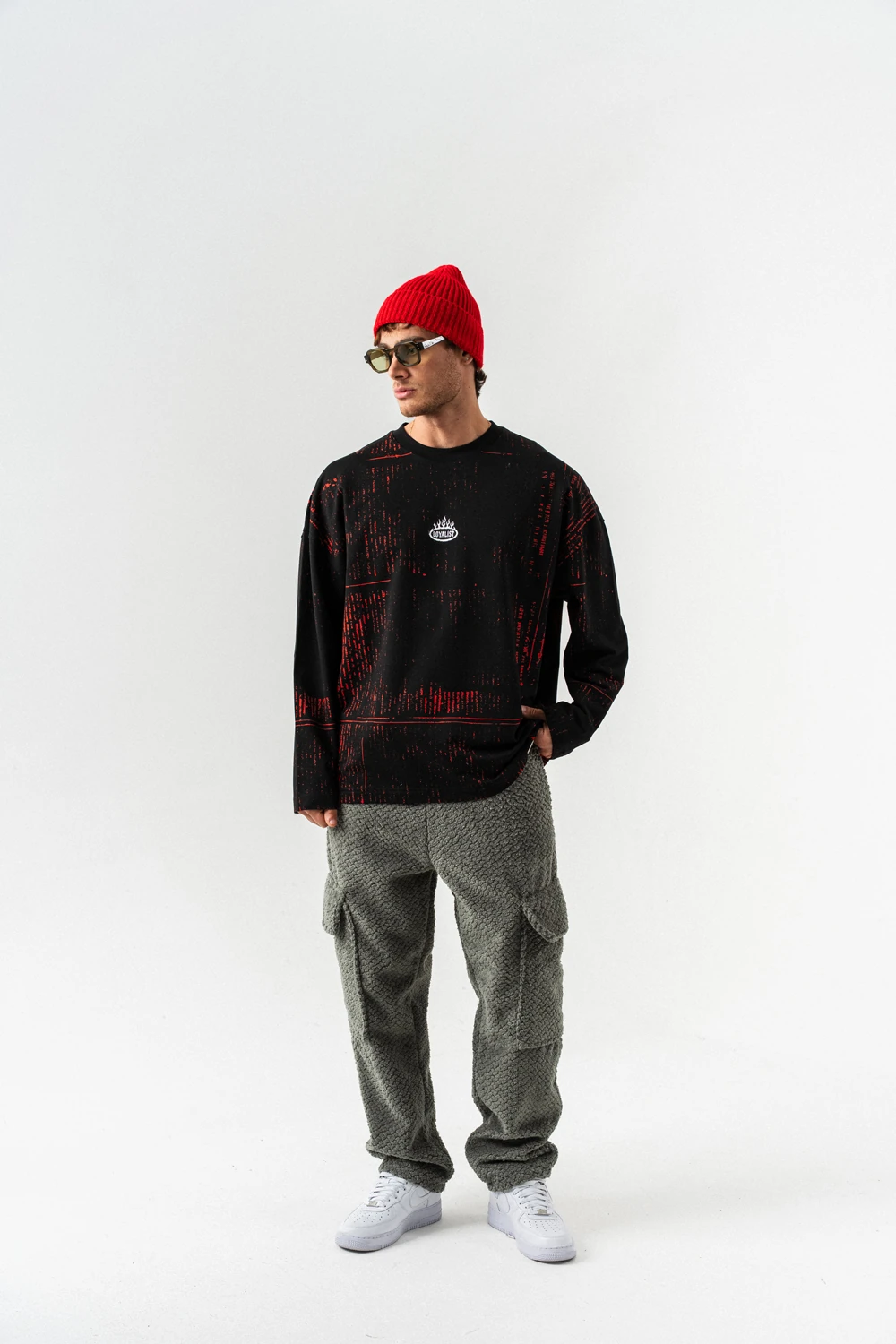 Digital Code Bisiklet Yaka Sweatshirt