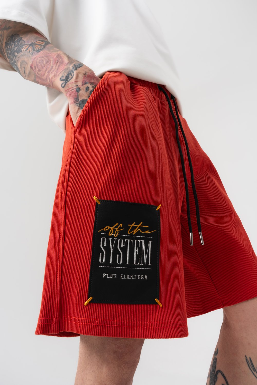 System Patch Nakış Oversize Şort