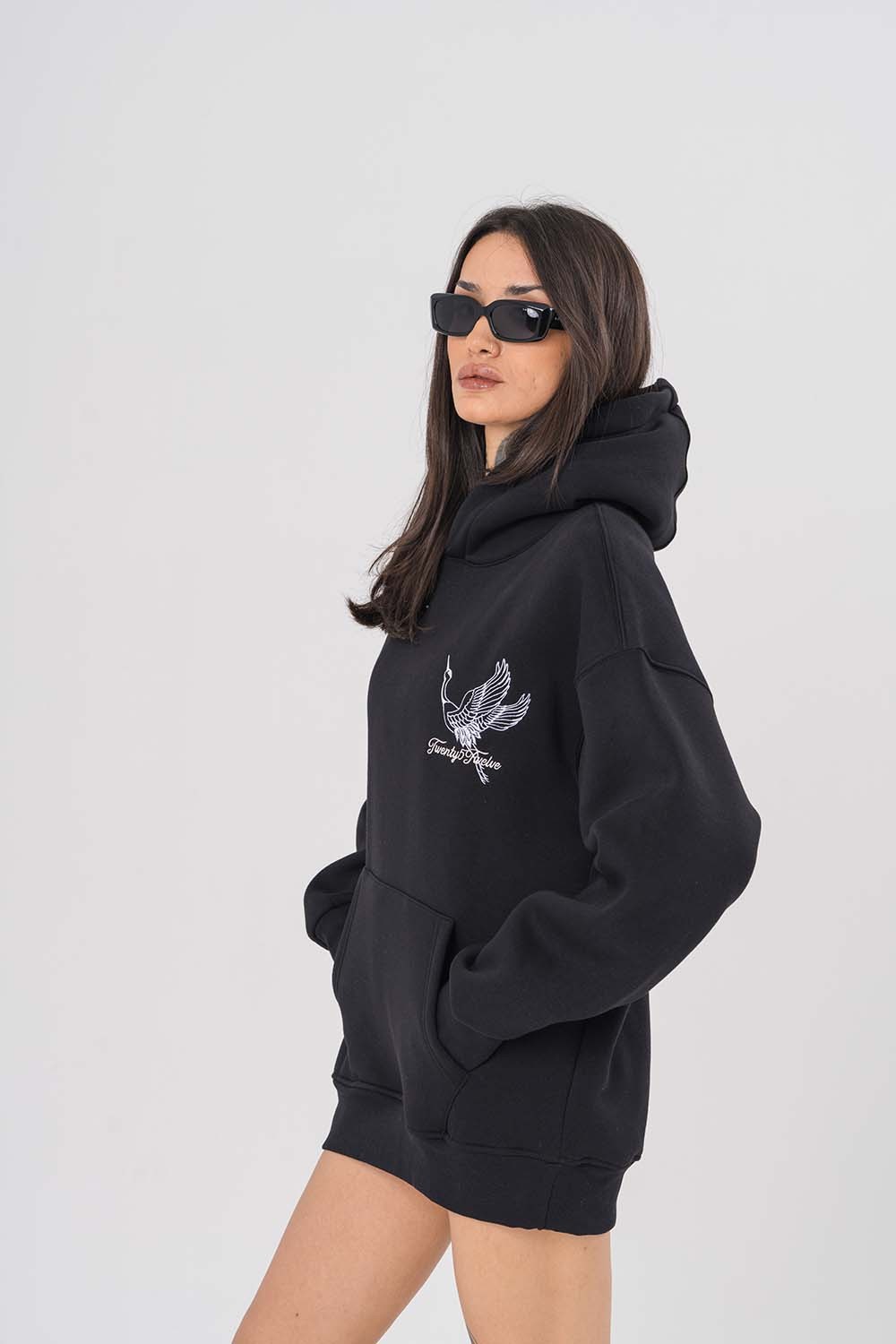 Fly Nakış Detaylı Kapüşonlu Sweatshirt