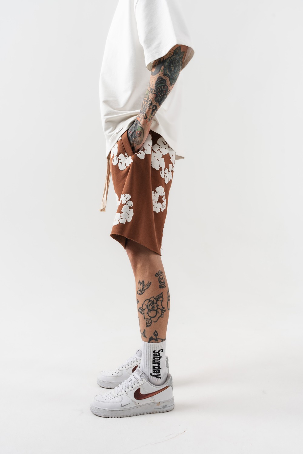 Kanye Tears Kabartmalı Oversize Şort