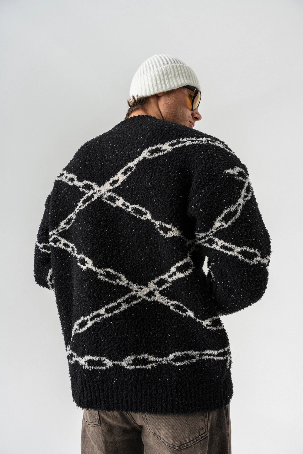 Chain Bisiklet Yaka Teddy Kumaş Kazak