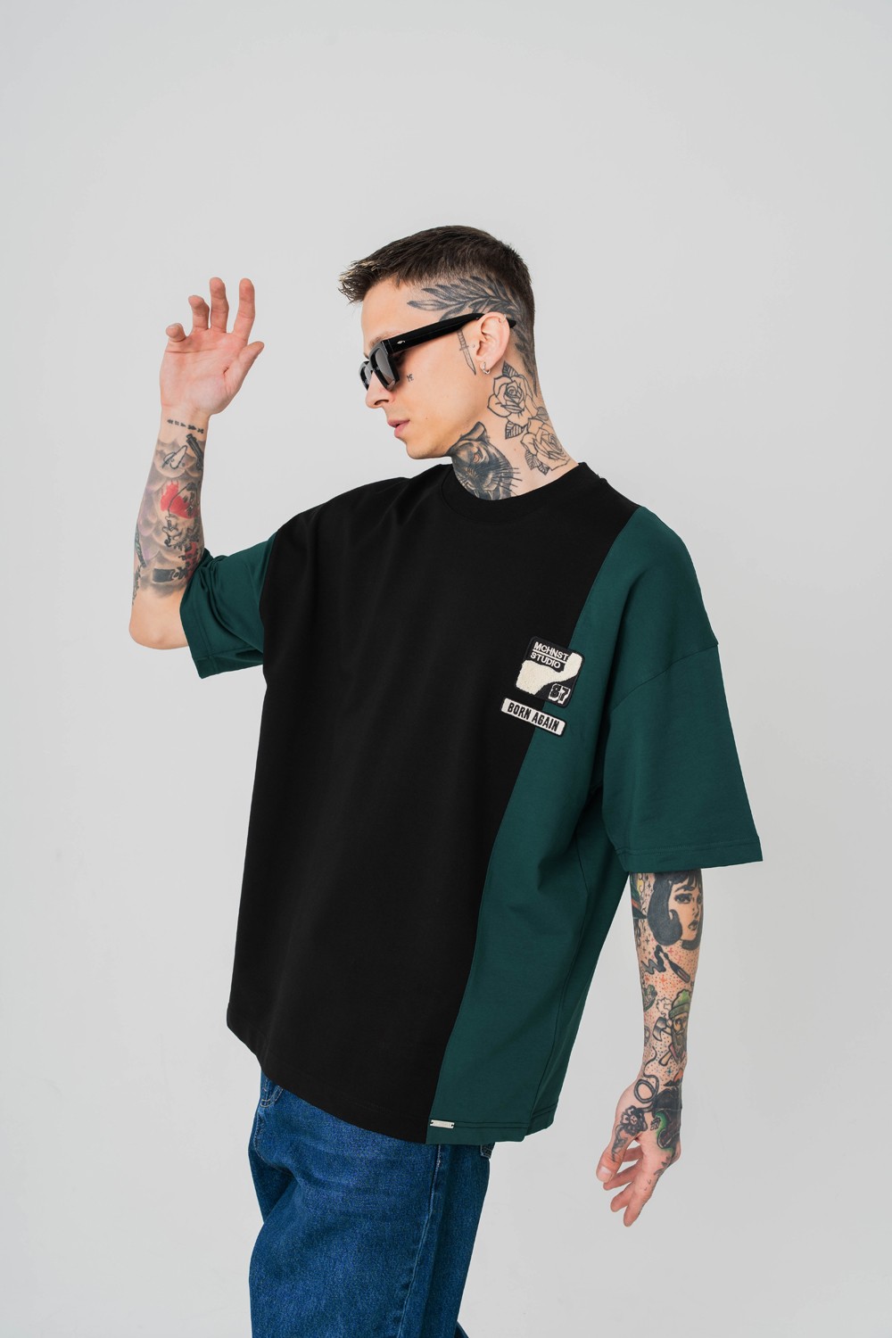 Born Again Nakış Detaylı Oversize T-shirt