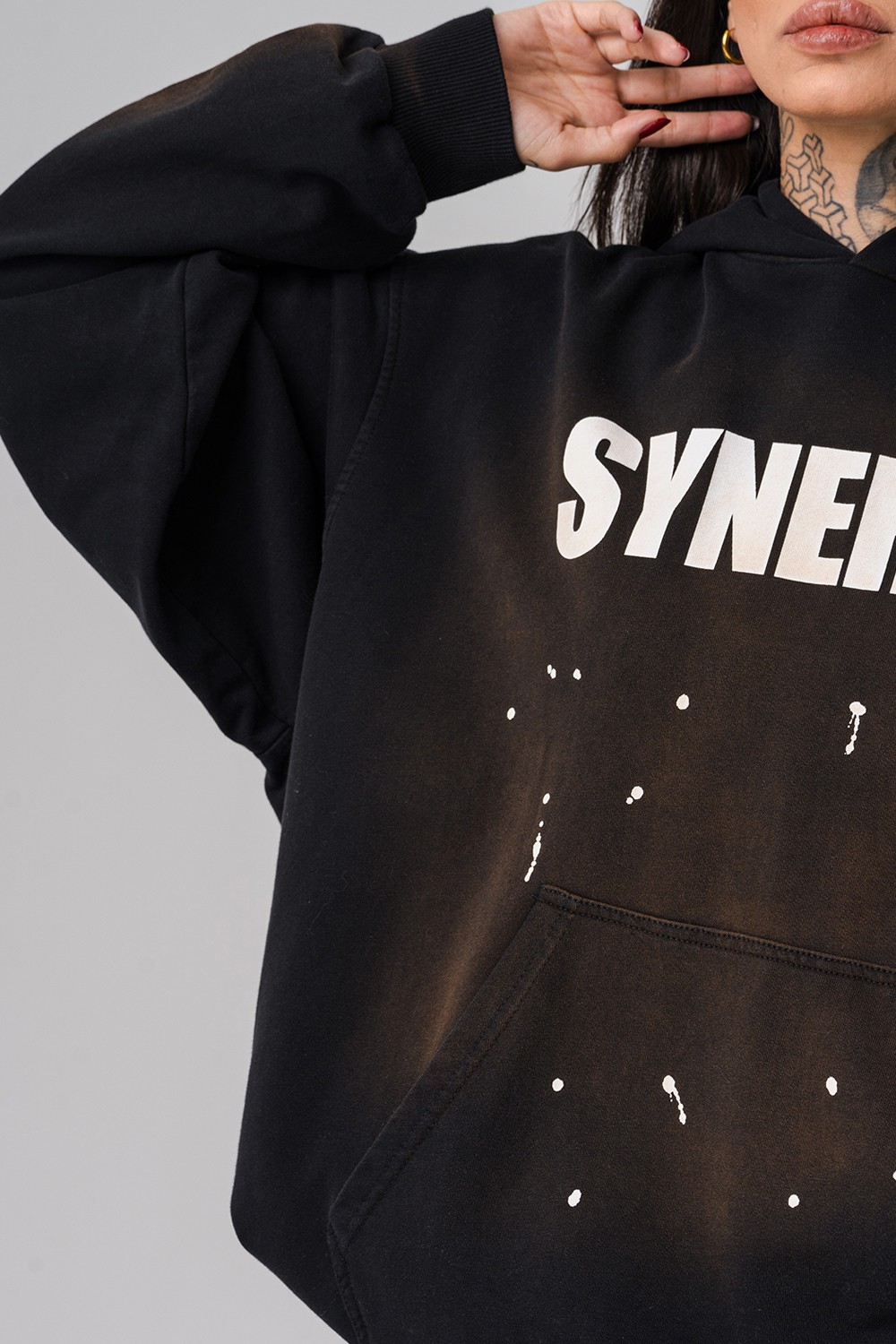 Synergy Yıkamalı Kapüşonlu Sweatshirt