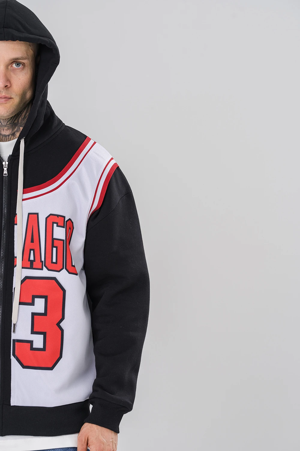 Bulls 23 Eklentili ve Fermuar Detaylı Kapüşonlu Sweatshirt