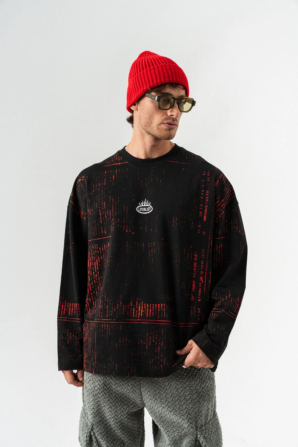 Digital Code Bisiklet Yaka Sweatshirt