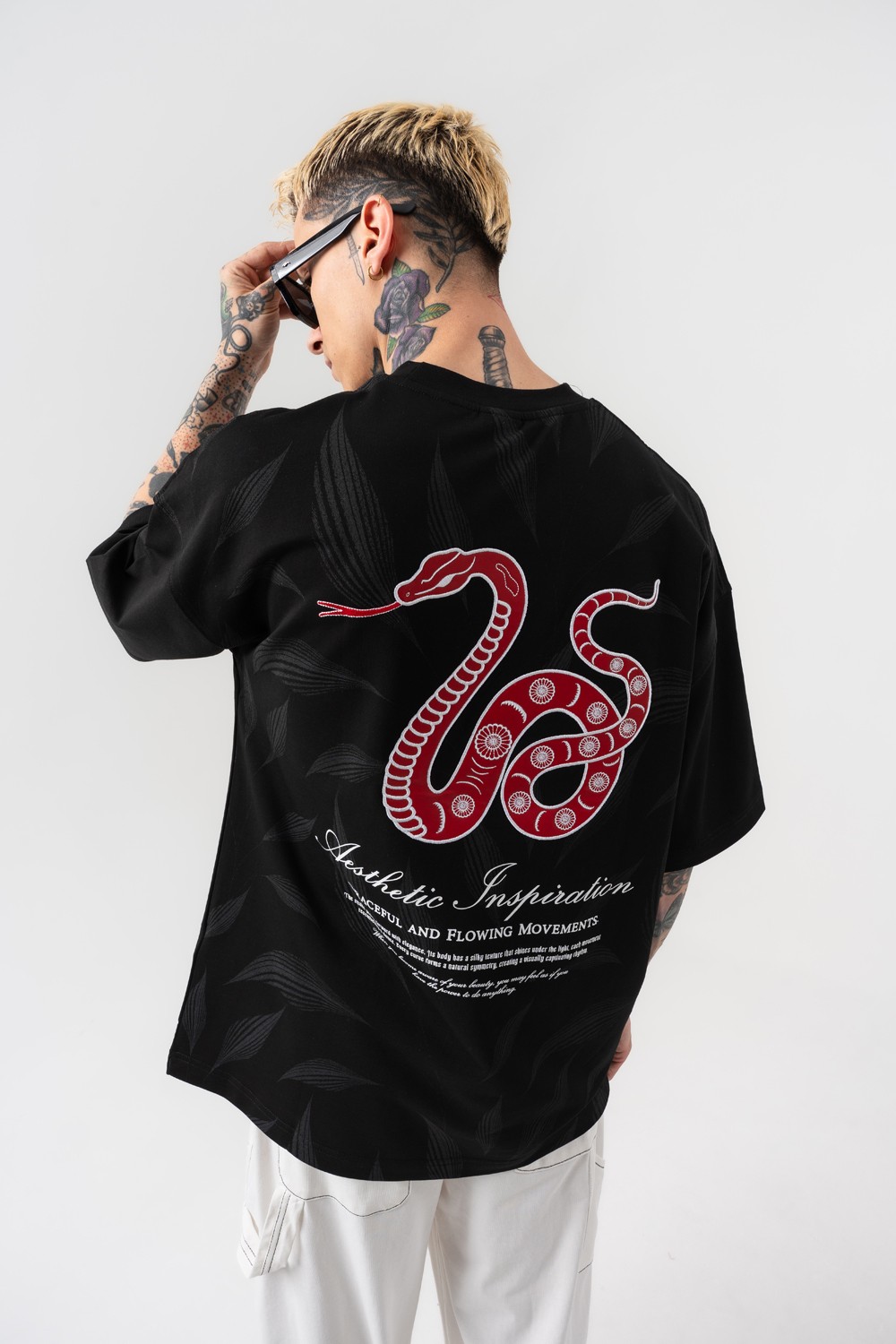 Snake Nakış Detaylı Oversize T-shirt