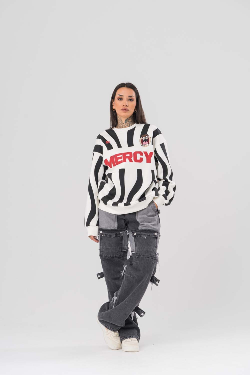 Mercy Tazmania Bisiklet Yaka Sweatshirt