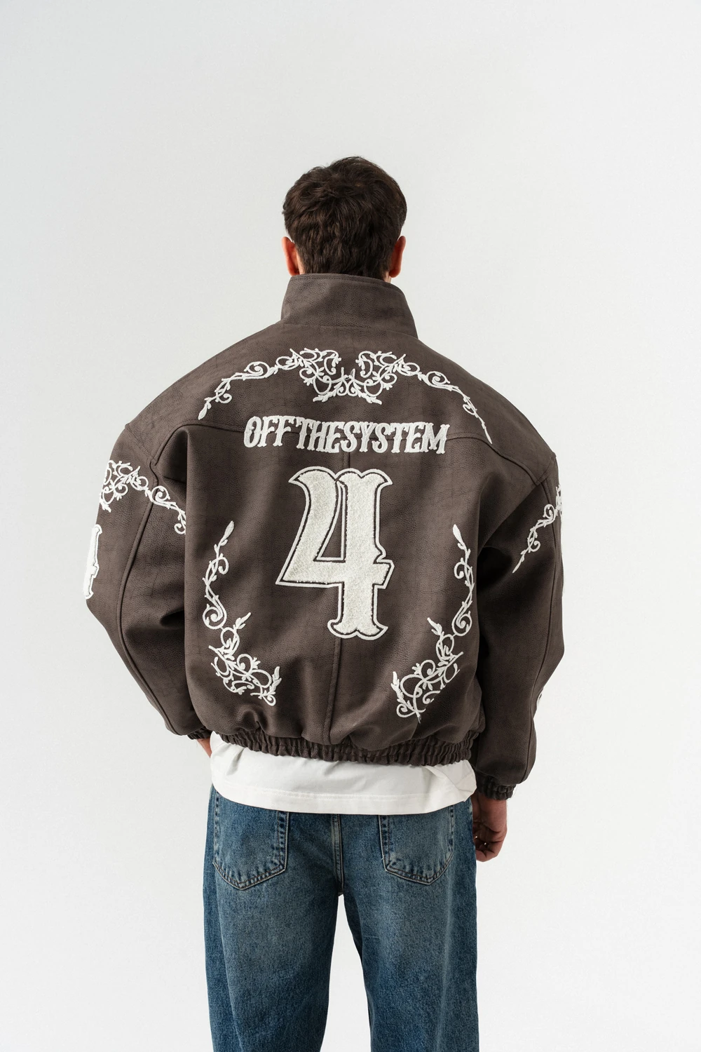 Four Off Nakış Detaylı Deri Mont - Antrasit